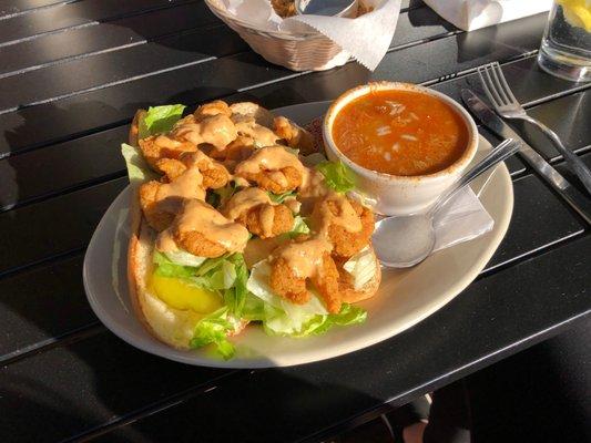 Shrimp Po Boy with gumbo