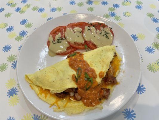 Creole Omelet with side tomatoes!