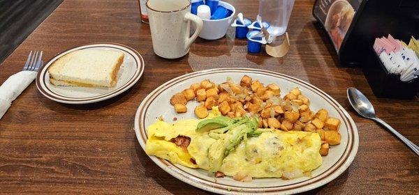 California Omelet, home fries, toast