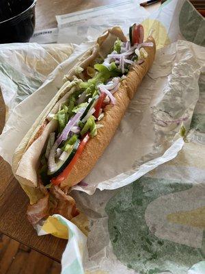 Subway: Turkey and bacon and guacamole