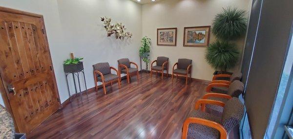 This is our reception area. We strive to make sure patients spend as little time as possible here.