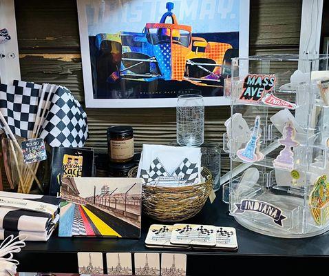 Locally made Prints, postcards, coasters, coozies and more - all celebrating the month of May in Indy!