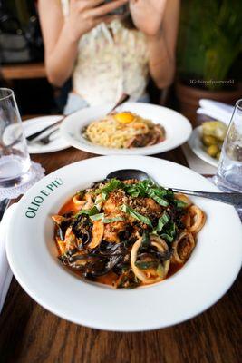 Paccheri Nero (absolutely amazing) and Spaghetti Chitarra alla Carbonara