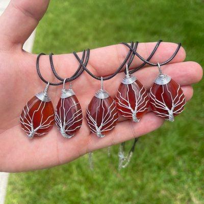 Carnelian Tree of Life Pendants