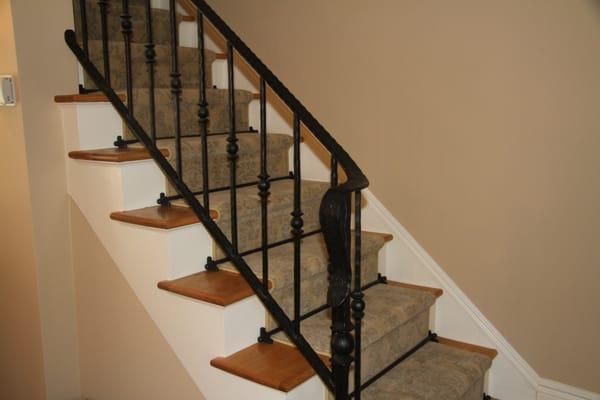 Custom Fitted Stair Runner made from Wool Broadloom. Queens, New York.