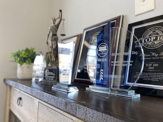 Some of our awards. Speak with an experienced and trustworthy attorney today!