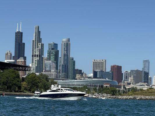 Views while sailing on Lake Michigan. What a beautiful day to be out on the Lake