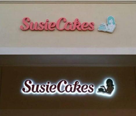 Channel Letters are individually illuminated letters. They can be front-lit, reverse-lit, or front and reverse-lit. SusieCakes Sign