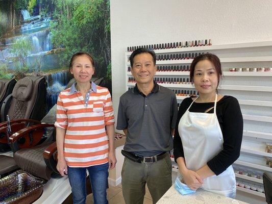 The staff that do the pedi's & mani's. Sweetest people and they are very good.