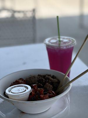 Steak chimi bowl and dragonade