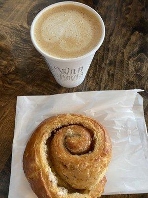 Latte and ocean bun