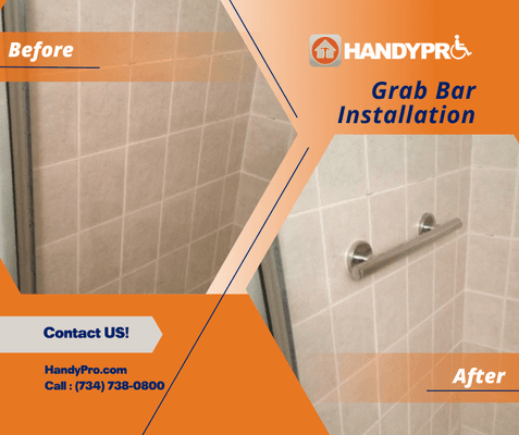 Enhance bathroom safety with HandyPro's grab bar installation service. Reliable support where you need it most