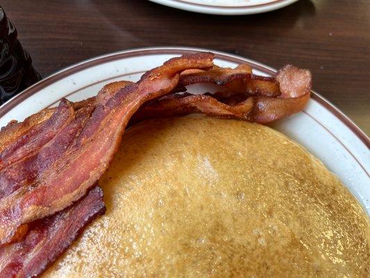 Great pancakes and bacon!