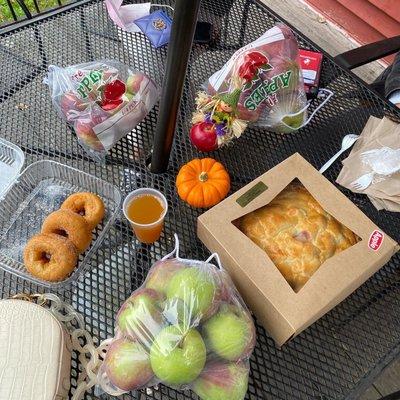 Apples, apple pie, cider, ans donuts