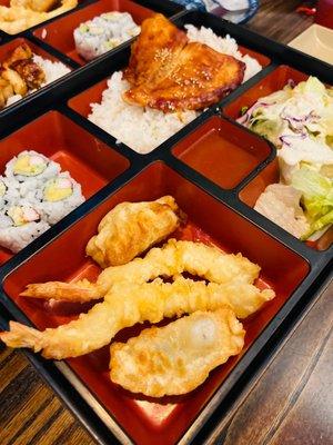 Salmon teriyaki bento box