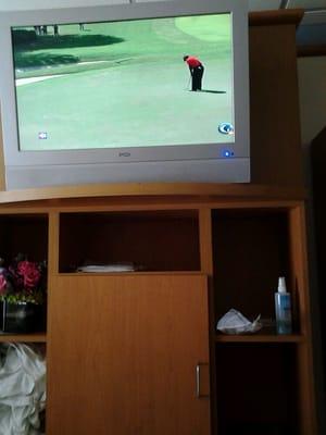 The tv and the golf game