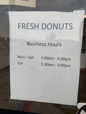 They have revised hours.