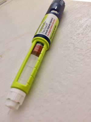 The insulin pen ready for injection. Posted with review 04/20/20