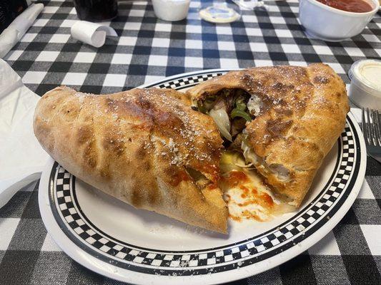 Philly Cheesesteak Calzone