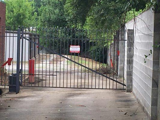 Entrance and Exit Gate to storage buildings.