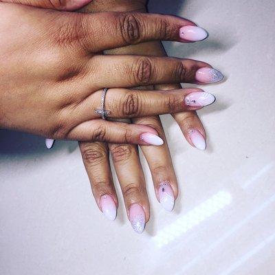 Pink and white ombré