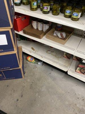 Most of the floors and shelves look like this.