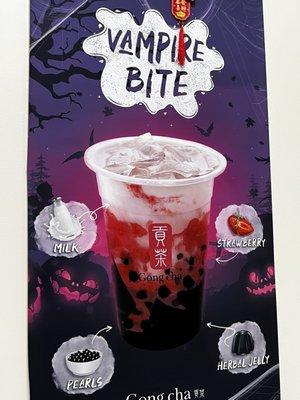 Vampire bite bubble tea.