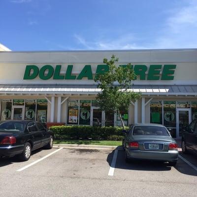 A tree in front of the Dollar Tree