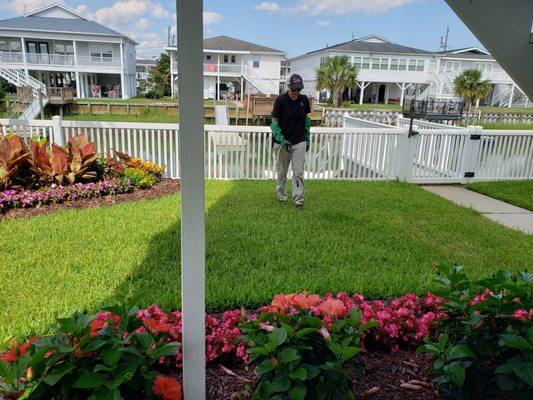 Sasha treating a lawn in Longs, SC.