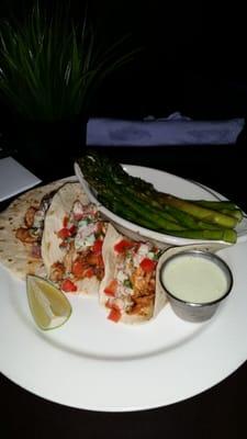 Grilled Salmon Tacos and Asparagas. YUM!