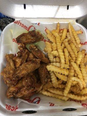 Wings and fries