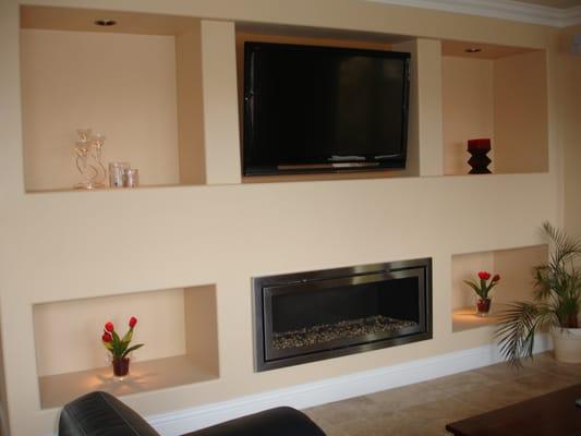 San Ramon - new entertainment center , TV and direct vent gas fireplace