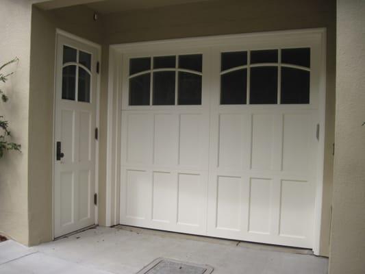 Custom Garage Door: Hand-built by Jack himself.  This one was built to match the side entrance door perfectly!