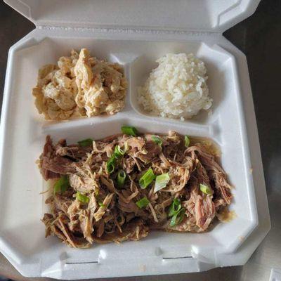 Kalua Pig, Mac Salad, White Rice