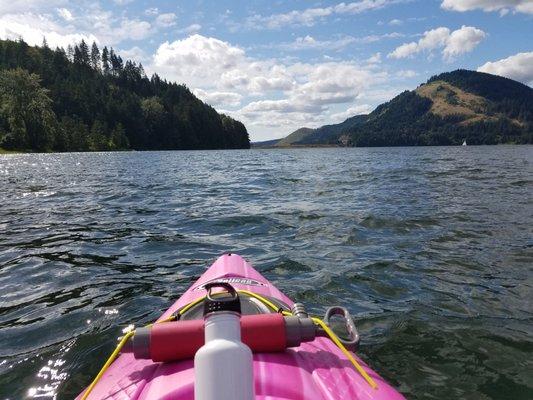 Kayaking on the lake.