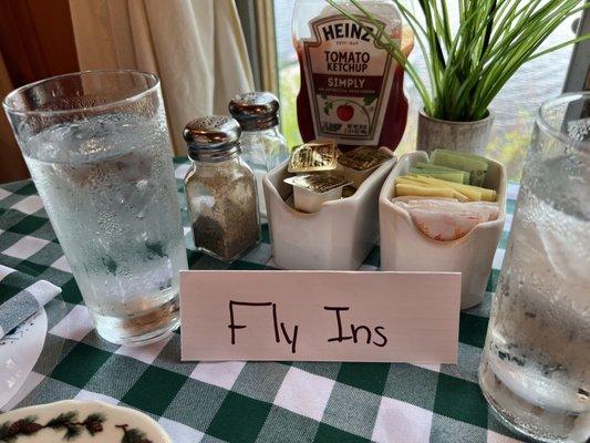 Reserved table at dinner for "fly-ins"