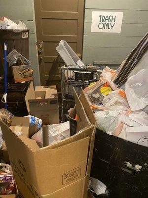 TRASH ROOM AT THEIR PROPERTY, KIMBROUGH TOWERS, HASNT BEEN EMPTIED IN WEEKS DESPITE NUMEROUS REQUESTS AND PLEAS BY THE RESIDENTS