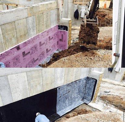 Foundations and foundation waterproofing