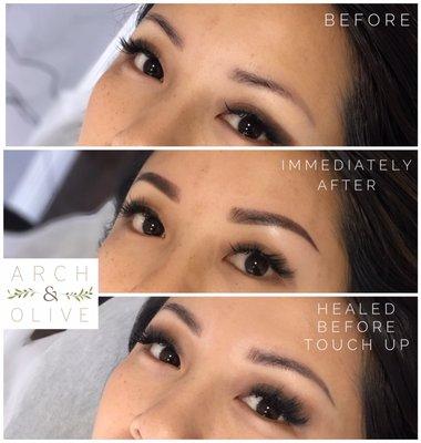 Powder brows done by Kyong from Arch and Olive, suite #2 inside Diverse Hair & Beauty. Text/call 714-712-0733