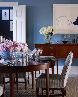 Blue Dining Room in a Bethesda renovation