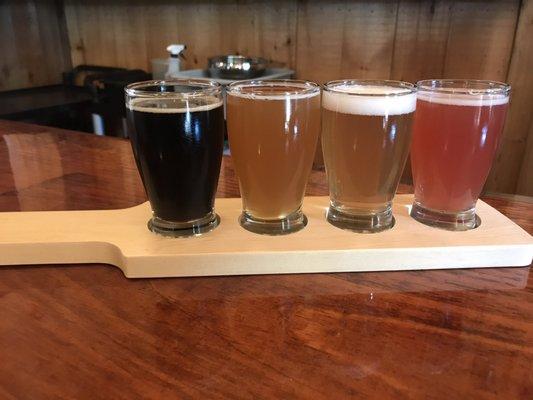 Pepper Stout, IPA, Blueberry Saison, Hibiscus Wheat