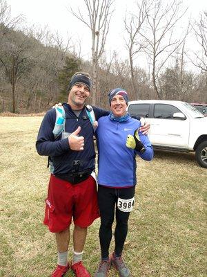 Dr Chuck and Matt after finishing another Back40 20 mile trail run