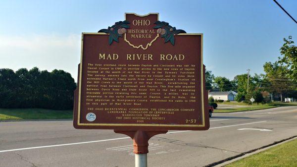 Mad River Road Historical Marker, Dayton OH