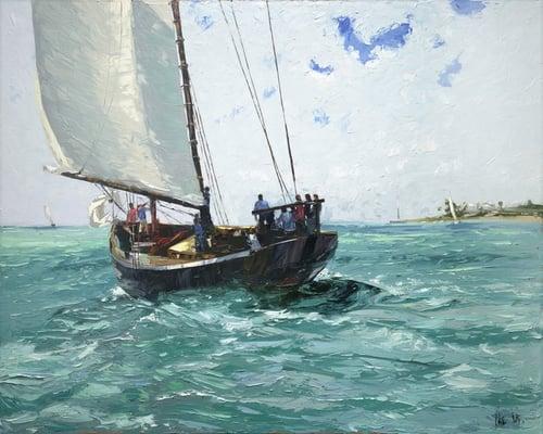 Schooner Hindu sailing off Key West by Peter Vey, awesome