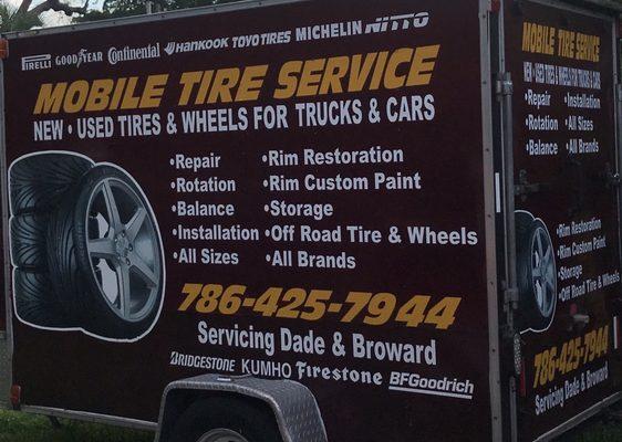 Need Tire Road Side Service? Call me Any time, Any Where in Dade and Broward.