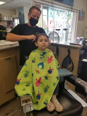 My 3yr old getting her 1st hair cut