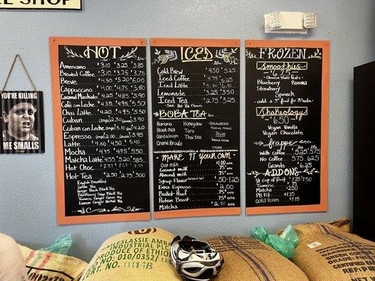 The menu board