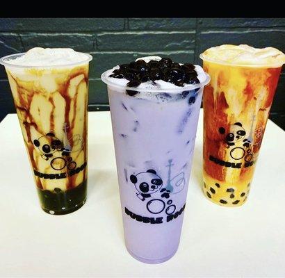 Tiger Milk Tea W/ Boba - Taro W/ Boba - Thai Tea W/ Boba