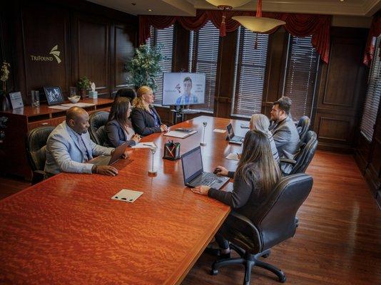 The second conference room we use, complete with video services for virtual meetings and appointments