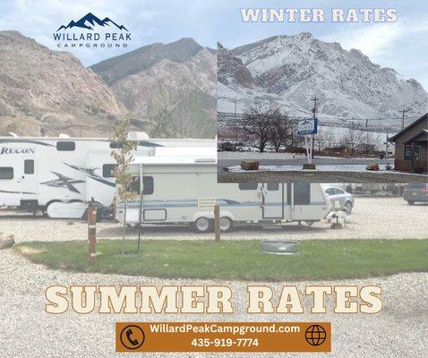 We have Winter Rates and Summer Rates for our Long Term Guest